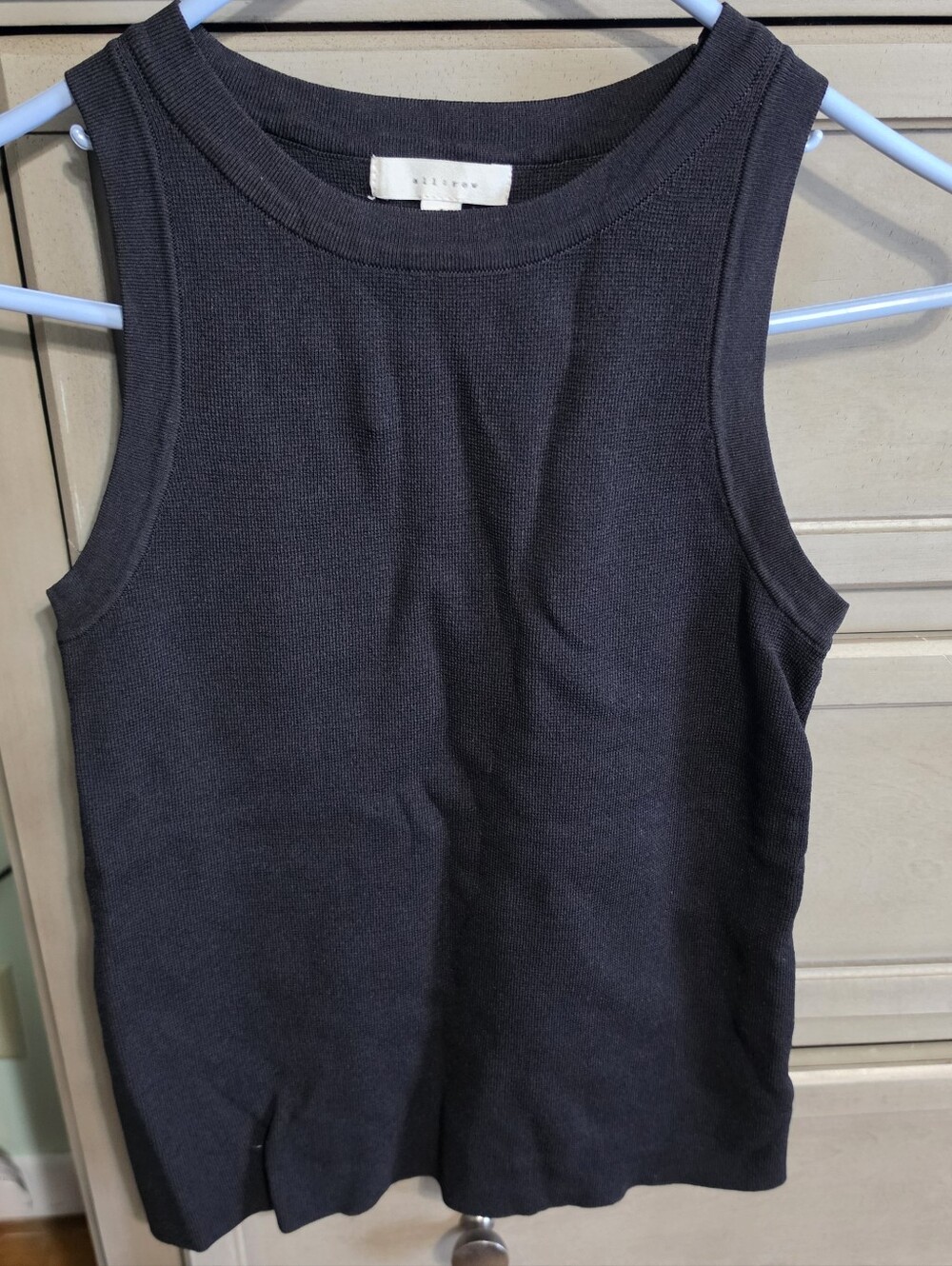 Source Unknown Black Ribbed Knit Tank Top